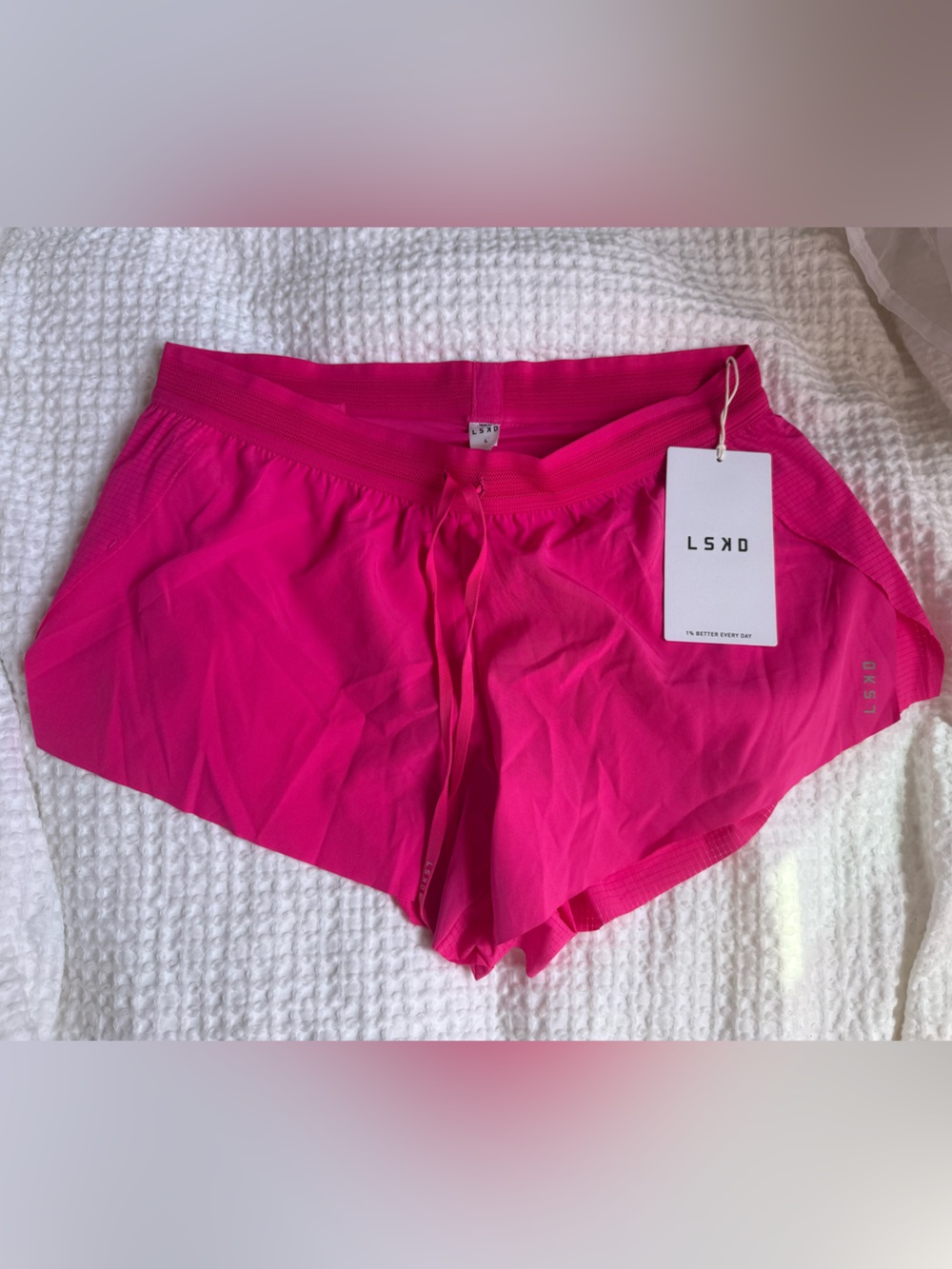 LSKD Women’s Athletic Hot Ultra Pink Running Accelerate Shorts size Large - Picture 3 of 9
